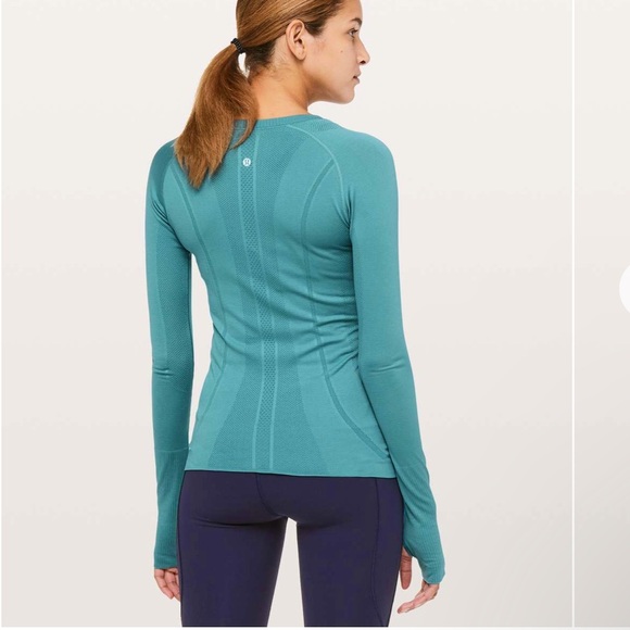 LULULEMON TEAL / PACIFIC BREEZE LONG SLEEVE CREW WORKOUT TOP 🩱💪🏽 - Picture 8 of 10